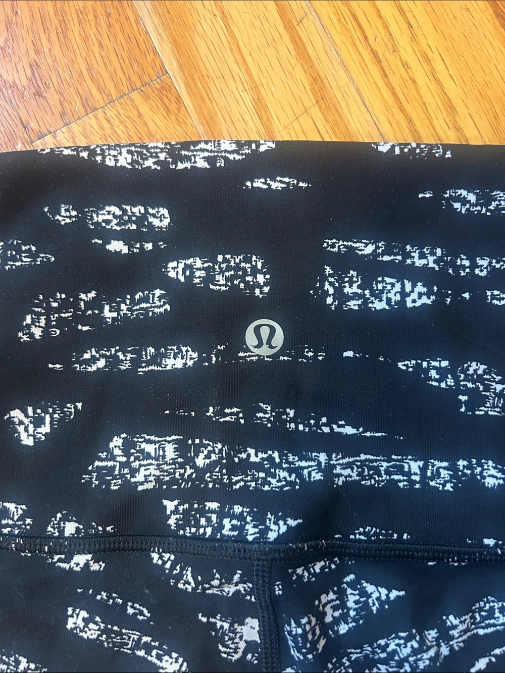 lululemon athletica Black Leggings with White Abstract Print